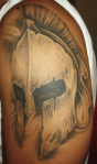 mark-lonsdale-tattoo-bondi-sydney-healed-black-and-grey-greek-trojan-helmet