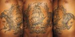 mark-lonsdale-tattoo-bondi-sydney-ship-stomach-gentleman-lady-wreath-skull