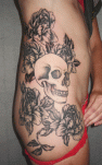 mark-lonsdale-tattoo-bondi-sydney-skull-flowers